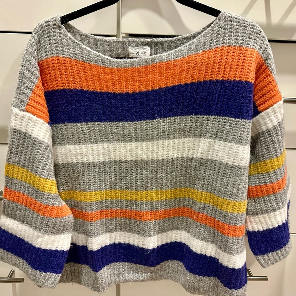 Lou & Grey Multi Colorblock Crewneck Soft Sweater | Like New